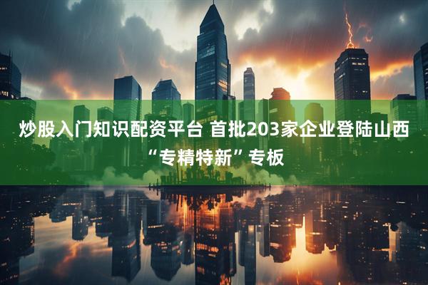 炒股入门知识配资平台 首批203家企业登陆山西“专精特新”专板